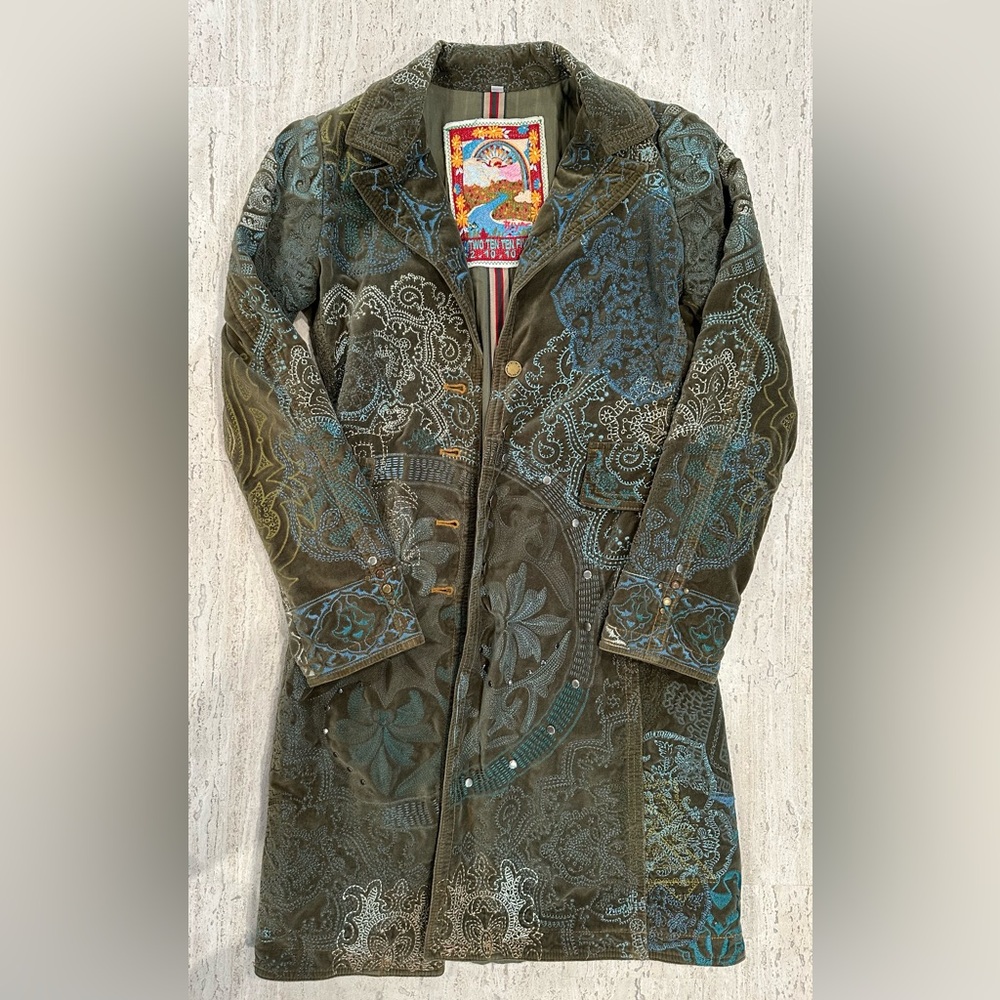 Johnny Was / Two Ten Ten Five Embroidered Duster Coat, Size XS